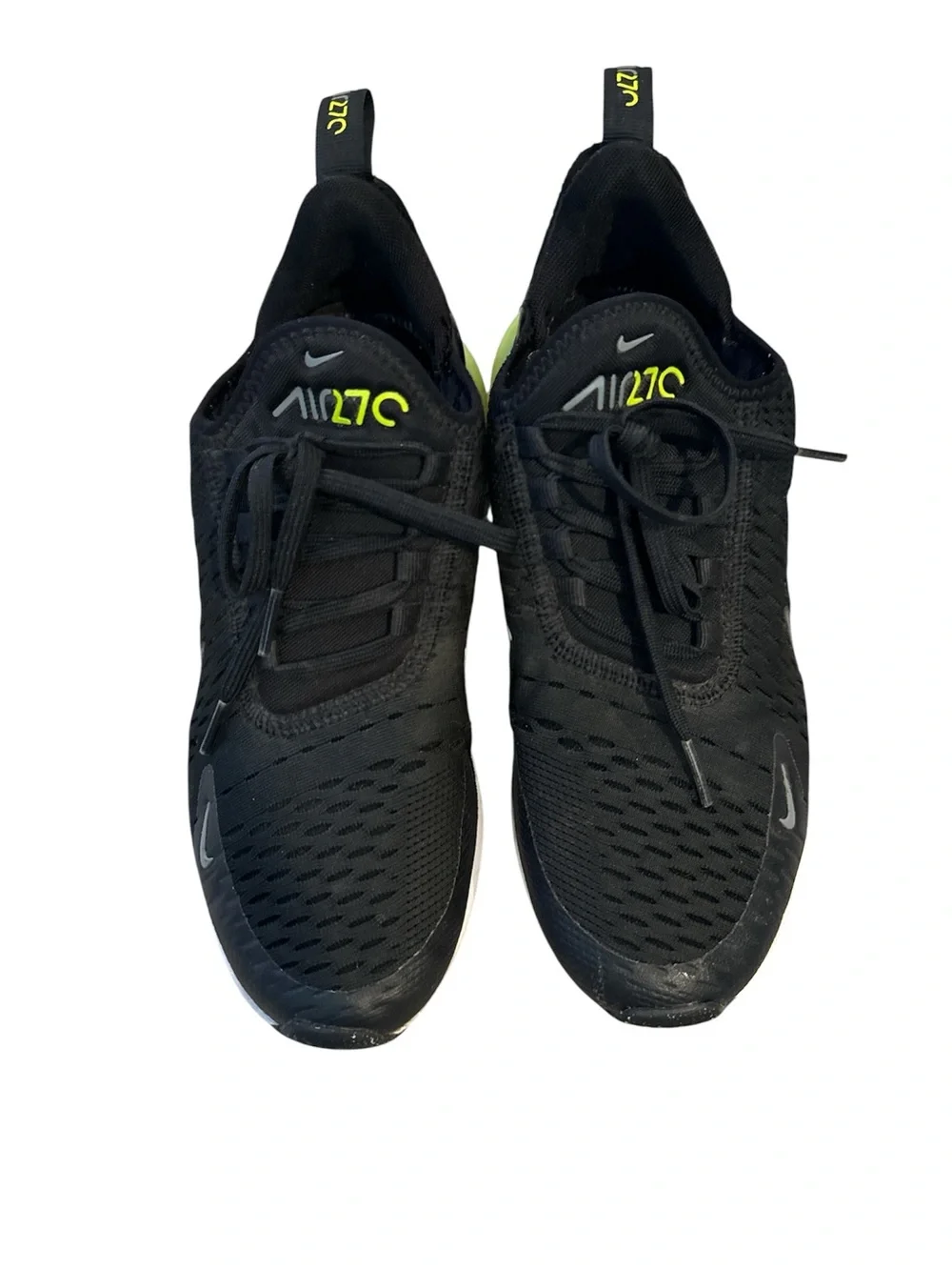 Nike Air Max 270 sneakers in black & green Sz. 6Y